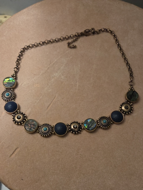 Jewelry - Statement Blue and Abalone Choker Necklace